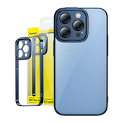 Baseus Glitter Transparent Case and Tempered Glass set za iPhone 14 Pro Max (plavi)