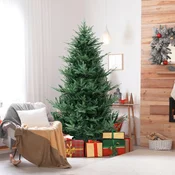 Costway Umetno božično drevo 210 cm z 340 toplimi belimi LED lučmi