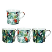KOMPLET 4 SKODELIC TROPICS PORCELANSKIH SKODELIC ZA KAVO IN ČAJ