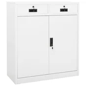 Vidaxl Pisarniška omara bela 90x40x102 cm jeklo