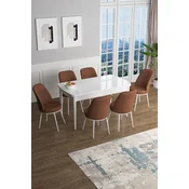 Hanah Home Set Trpezarijski sto i 6 stolica Han, Terakota