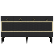 HANAH HOME Komoda Ipek Anthracite Gold