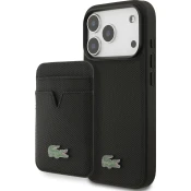 Lacoste Iconic Petit Pique MagSafe stražnji poklopac + novčanik za iPhone 17 Pro crni