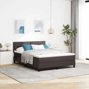 vidaXL vidaXL Postelja z vzmetnico Temno rjava 200 x 140 cm Poliester, (5000125919)