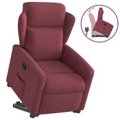 Vidaxl Naslanjač s funkcijo vstajanja vinsko rdeče blago