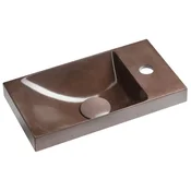 SAPHO AGOS Beton umivalnik 40x22 cm, levi/desni, temno rjava poliranega sijaja