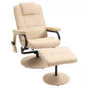 Homestar Masažna stol z otomansko 77x84x95 cm krem