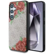 1 to 3 Guess Ovitek Usnjen 4G Flowers Print Za Samsung Galaxy S25 Za Magsafe High