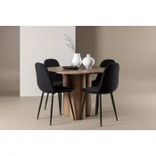 Venture Design Jedilna garnitura Olivia, jedilna miza 110x75 cm, rjava, s stolom Polar