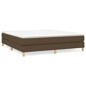 Vidaxl Posteljni okvir z vzmetmi temno rjav 180x200 cm blago