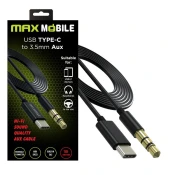 MaxMobile kabel Type-C na AUX 3.5mm, crni 1m