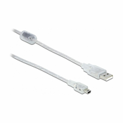 DELOCK Kabel USB A-B mini 1m Delock dvojno oklopljen transparent 83905