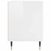 vidaXL Nočna omarica 2 kosa visok sijaj bela 40x35x50cm inženirski les