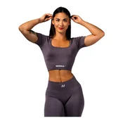 Ženska brezrokavna majica Nebbia Flow Seamless Shaping Crop Top 499 DARK GREY M