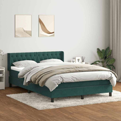vidaXL vidaXL Box spring postelja z vzmetnico temno zelena 160x220 cm žamet, (22011171)