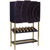 Casa Padrino luxury bar cabinet black/gold 100 x 44 x H. 160 cm - Wine cabinet with 2 doors - Living Room Furniture - Bar Furniture - Hotel Furniture - Luxury Collection