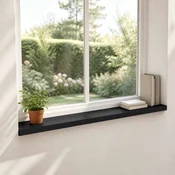 vidaXL Okenske police 2 kos Črna 120 x 20 x 2 cm Trda bukovina