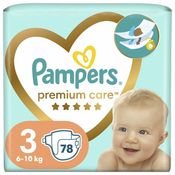 Pampers Premium Care plenice, velikost 3 (6-10 kg), 78 plenic