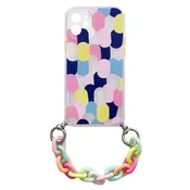 slomart color chain case gel upogljiv elastičen ovitek z obeskom verižica za samsung galaxy a12 večbarvni (1)