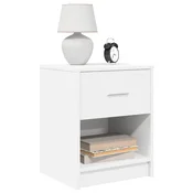 Nocni ormaric s ladicom bijeli 40x34x50 cm