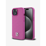 DKNY DKNY etui za IPHONE 15, združljiv z MagSafe DKHMP15SPSHRPSP (DKNY HC MagSafe Pu Repeat Pattern W/Stack Logo) roza