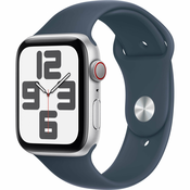 Apple Watch SE GPS + Cellular, srebrno aluminijsko kucište od 44 mm sa sportskim remencicem Storm Blue - S/M