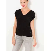 Black T-shirt with decorative details CAMAIEU - Women