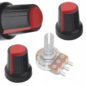 shumee Rosfix 2x gumb za potenciometer, 6 mm os, rdeča 15 x 17 mm