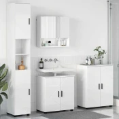 vidaXL Komplet pohištva za kopalnico 4 pcs Bela z visokim sijajem