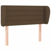 Vidaxl Vzglavje z ušesi temno rjavo 83x23x78/88 cm blago