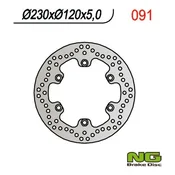 NG Zadnji zavorni disk za Kawasaki KLR 650 90-07, KLE 500 91-07 (230 mm)