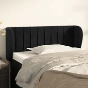 Vidaxl vidaXL Vzglavnik s krilci, črn 103x23x78/88 cm, žamet