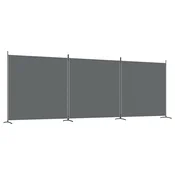 Vidaxl Paravan 3-delni antracit 525x180 cm blago