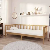 vidaXL vidaXL Dnevna postelja z vzmetnico 90x200 cm medeno rjava borovina, (20646877)