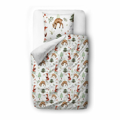 Djecja posteljina za krevet za jednu osobu od pamucnog satena 140x200 cm Cute Forest - Butter Kings