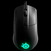 SteelSeries I Rival 3 I Gaming mouse I Hyper-durable materials / 60 million click mechanical switches / Ergonomic design / 3-zone Prism lighting / TrueMove Core optical sensor / RGB I Black