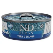 Farmina N&D mačja OCEAN konzerva s tuno in lososom 70 g