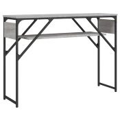 MAISON CHIC konzolna miza - miza ob steni s polico siva sonoma 105x30x75 cm inž. les, (21786333)