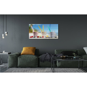 tulup.si Slika na akrilnem steklu Koktajl stekla obarvanih slamic 125x50 cm 4 obešalnika