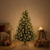 Umjetno božično drevo z okrasnimi kroglami 120 cm 150 LED