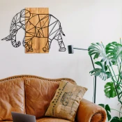 Wallity Zidna dekoracija Ulu Fil, 82 x 58 cm, Crna