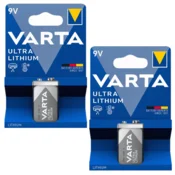 shumee VARTA ULTRA PP3 9V litijeva baterija, detektor dima CO, alarmna kocka x2