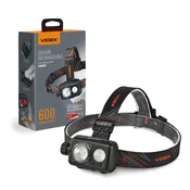 shumee Taktična LED naglavna svetilka 10W polnilna baterija za 47 ur, doseg 600 lm, 185 m, IP55 VLF-H189 Videx