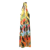 Womens Yellow Floral Beach Maxi Dress Desigual Tropi - Women