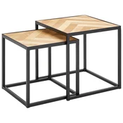 MID.YOU SET MIZIC, 40/35/40/35/40/35 cm črna, barve jelkovega lesa
