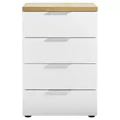 KOMODA 60/89/43 cm bela, boja hrasta