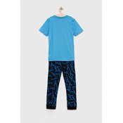 Calvin Klein Underwear Pidžama set, nebesko plava / svijetloplava / crna / bijela