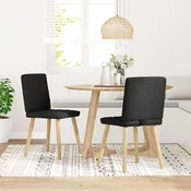 vidaXL vidaXL Jedilni stoli 2 kosa črno blago, (21832407)