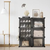 Songmics Obešalnik za čevlje 12 predelkov 32x124x94 cm Črn