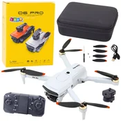 slomart Dron LEAN TOYS D6 PRO z kamero in LED lučkami, svetlo siv